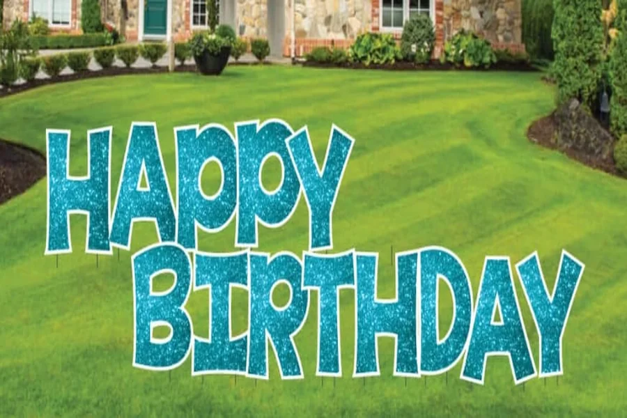 Happy Birthday Teal Style A Yard Card Ideas For Memorable Celebrations