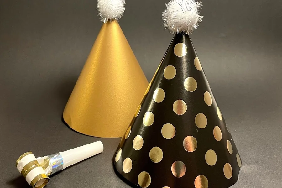 Party Hat Orange Chunky Glitter